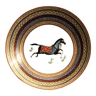 Chinese Ceramic Plate,Famille Rose Porcelain Plate Hand Painted Horse Pattern For Sale