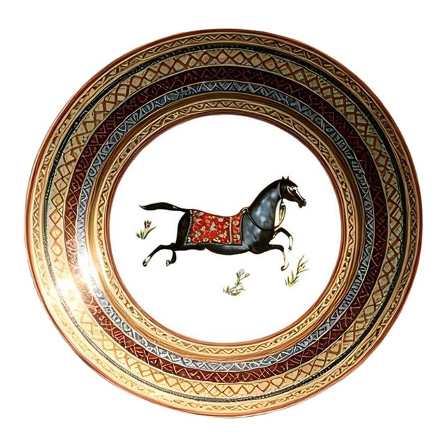 Chinese Ceramic Plate,Famille Rose Porcelain Plate Hand Painted Horse Pattern For Sale