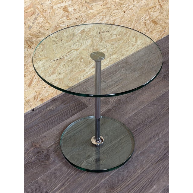 Space Age Side Table in Chrome and Glass, 1980s For Sale - Image 4 of 15