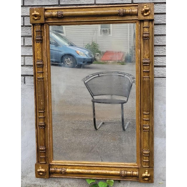 Early 19th Century Antique American Federal Giltwood Wall Mirror c.1820 Original 19th Century Gold For Sale - Image 5 of 17