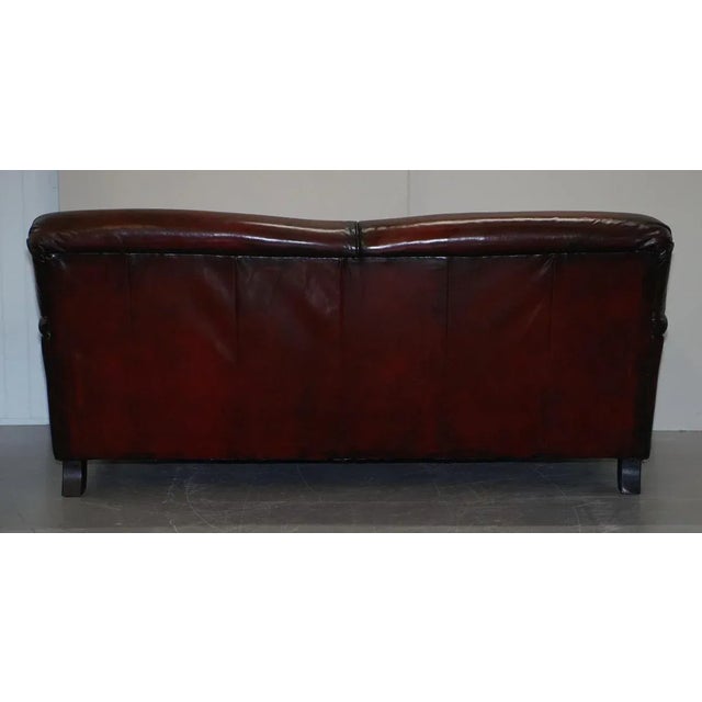 Reddish Brown Leather Sofa For Sale - Image 18 of 18