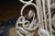 Vintage Tall White Fern Head Round Wicker Hanging Bird Cage W/ Single Door For Sale - Image 11 of 17