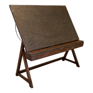 Antique Adjustable Drafting Table. Architecture. Industrial. Furniture. For Sale