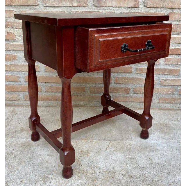1960s Mid 20th Century Nightstand with One Drawer, 1960s For Sale - Image 5 of 12