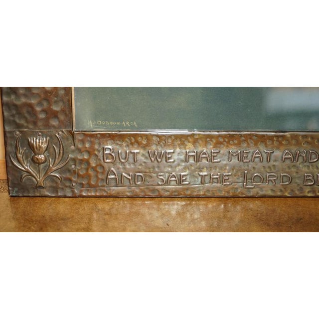 Copper Antique Arts & Crafts Scottish Frame in Copper by Burns For Sale - Image 8 of 11