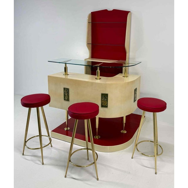 Important and sculptural italian bar from the 1950s, attributed to gio ponti, representing a refined example of...