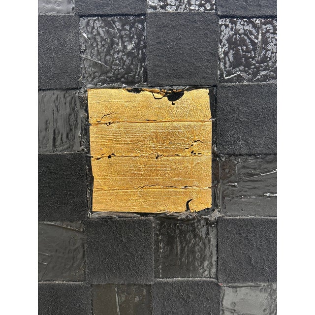 Textile "Square One" Triptych Painting by Sabine Stromeyer b.1962 For Sale - Image 7 of 11