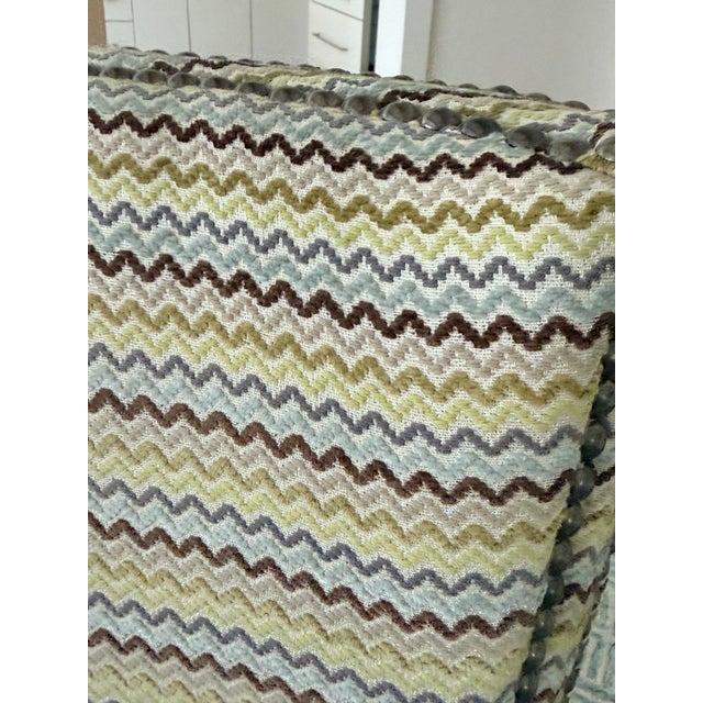 Textile Pair Duralee Swivel Chairs For Sale - Image 7 of 12