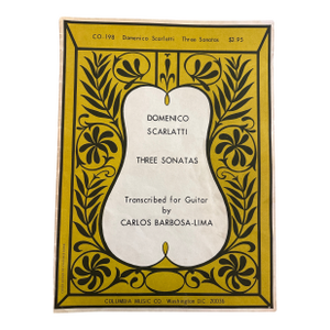Mid 20th Century Mid-Century Modern Domenico Scarlatti “Three Sonatas” Sheet Music Cover, Design by Vladimir Bobri. Unframed
