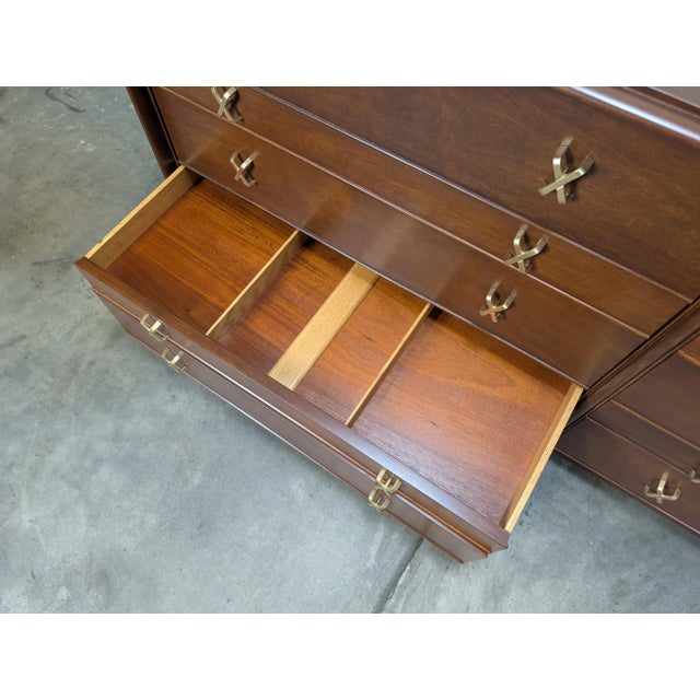 Mid Century Modern Walnut Dresser by Paul Frankl for Johnson Furniture, C1950s For Sale - Image 15 of 18