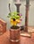Mid-Century Modern Vintage 1960’s Etched Brass Floral Flower Frog Vase From India For Sale - Image 3 of 7