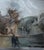 The artwork pictured is a 19th-century American landscape painting, heavily resembling pieces from the Hudson River School...