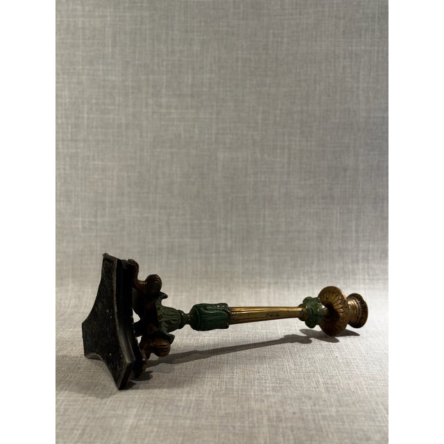 19th Century Italian Gilt Bronze and Patinated Brass Neoclassical Candlestick For Sale - Image 9 of 9