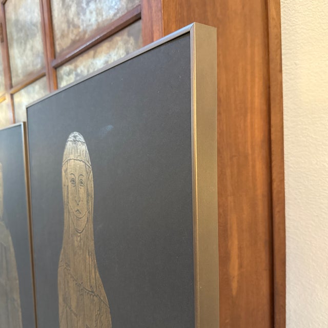 Twentieth Century Brass Rubbings Triptych, Set of Three For Sale - Image 10 of 17