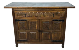 Castilian Rustic Cabinet Chest With One Drawer, 1940s