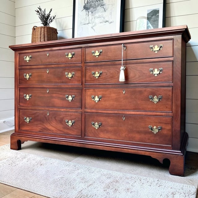 Vintage Craftique Solid Mahogany Double Dresser | Chippendale Dresser For Sale In Raleigh - Image 6 of 11