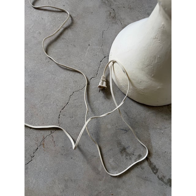 1980's Vintage Palm Beach-Style Sculptural Palm Leaf Plaster Floor Lamp For Sale - Image 13 of 13