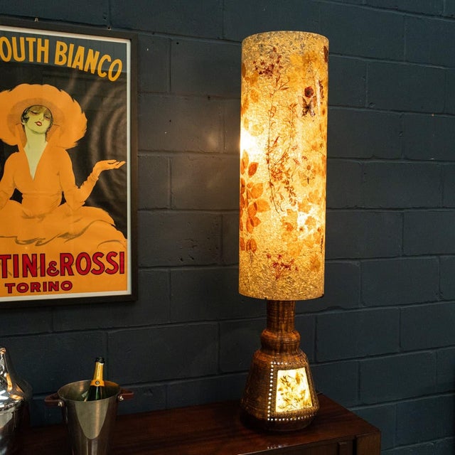 Vintage 20th Century French Resin & Botanical Table Lamp from Accolay, 1970 For Sale - Image 3 of 18