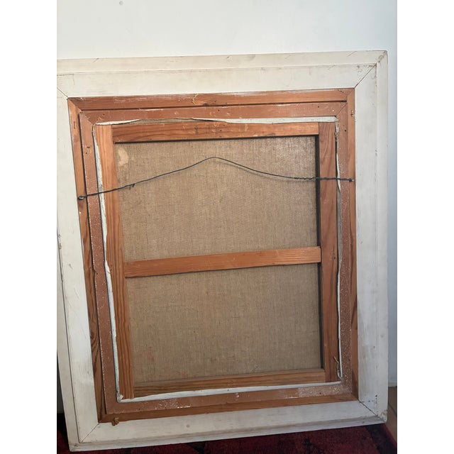 Mid-Century Modern Mid 20th Century Paris Flower Market Oil Painting For Sale - Image 3 of 3