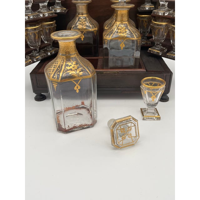 Mid 19th Century Mid 19th Century Baccarat Cave a Liqueur 18pcs in a wooden box For Sale - Image 5 of 8