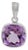 Cushion Cut Dainty Amethyst Charm in 925 Sterling Silver For Sale