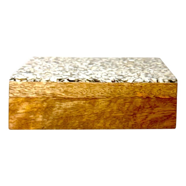 Vintage Maitland Smith Mother of Pearl and Bleached Wood Decorative Box For Sale