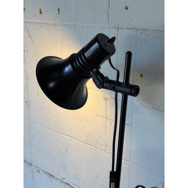 Black Black Metal Dual Shade Floor Lamp Mid-Century Modern 1970s For Sale - Image 8 of 10