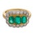Mid-Century Modern 1940s Retro English Gia Colombia No Oil Emerald Diamond 18k Two Tone Gold Ring, Size 4 For Sale - Image 3 of 8