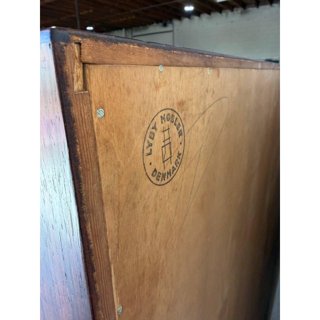 Lyby Mobler Rosewood Wall Unit Bookcase With Tambour Doors Lyby Møbler Denmark 1960s For Sale - Image 4 of 10