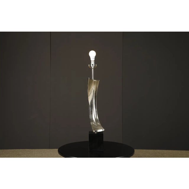Maurizio Tempestini for Laurel Lamp Co Sculptural Chrome Arc Table Lamp, 1970s For Sale - Image 14 of 17