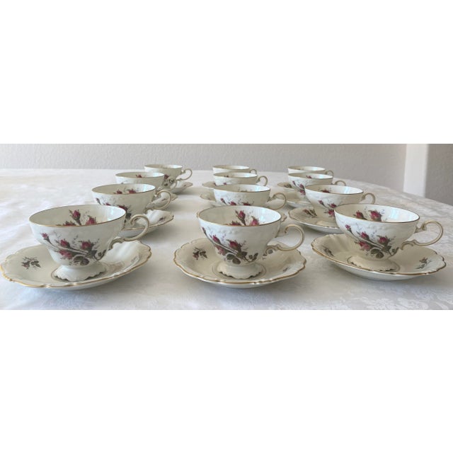 Mid 20th Century Rosenthal China Exquisite Moss Rose Pompadour Dinnerware Set- 96 Pieces Mint Condition For Sale - Image 12 of 12