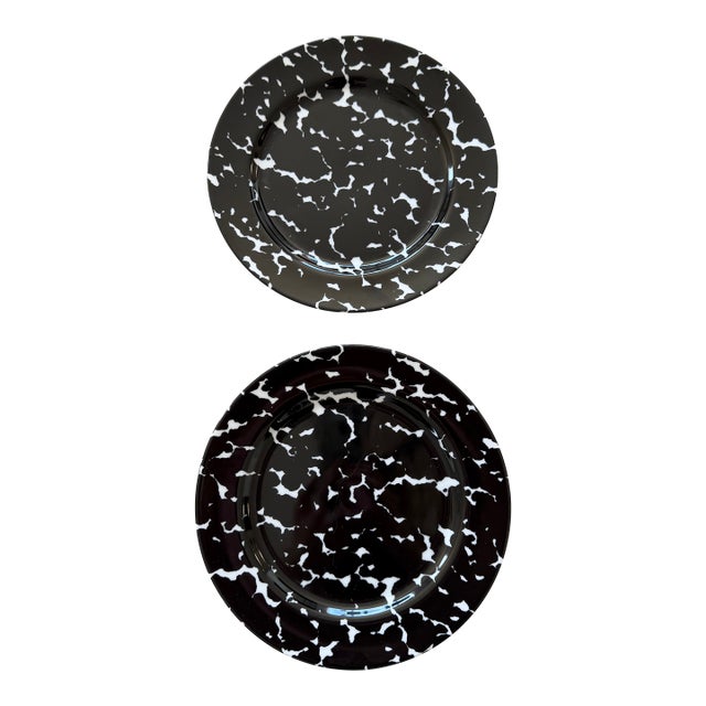 1980s Swid Powell Dinnerware Notebook Plates 9" Chop Plate - a pair For Sale