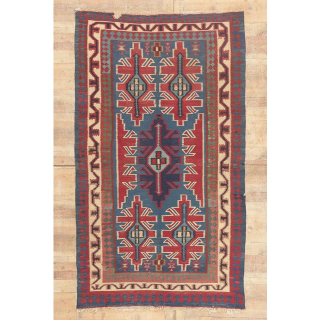 Vintage Persian Shiraz Kilim Rug, 05'07 X 08'07 For Sale - Image 10 of 10