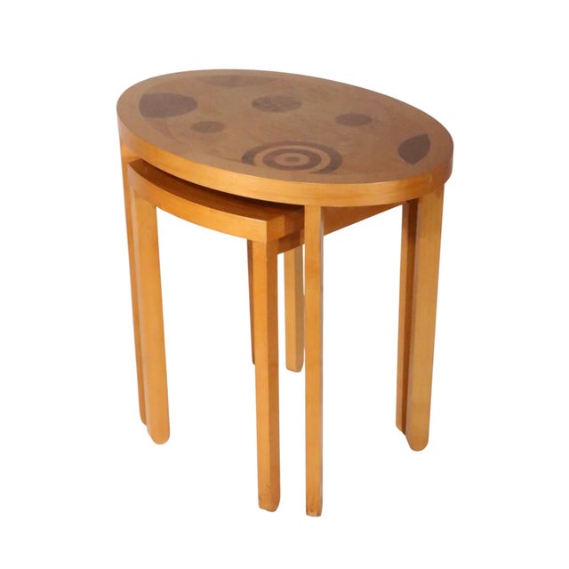 Wood Post Modern Baker Furniture Nest of Tables For Sale - Image 7 of 12