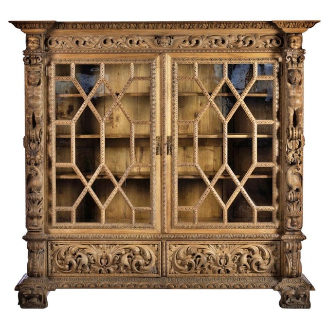 Large Portuguese Baroque Style Display Cabinet, 19th Century For Sale - Image 6 of 6