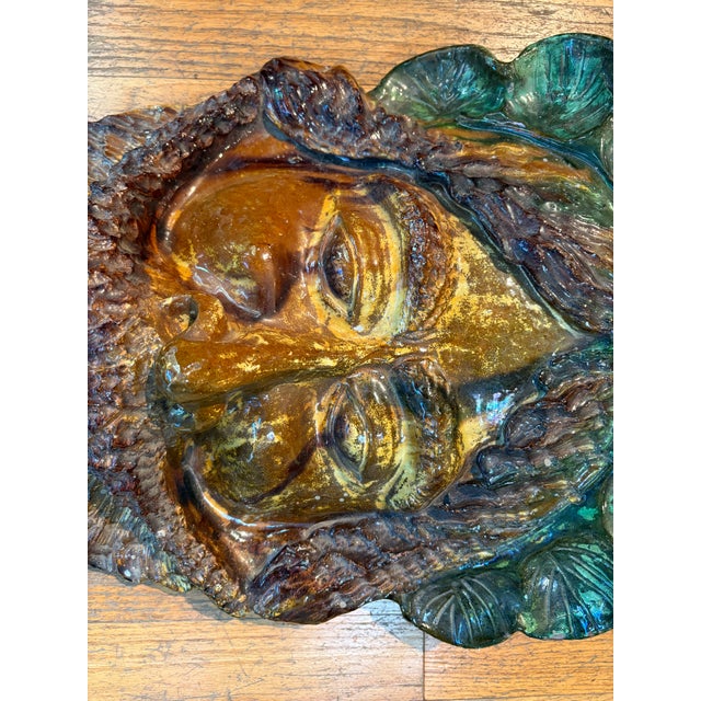 Brown 1950s Italian Glazed Terracotta Head Sculpture For Sale - Image 8 of 12