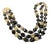 1980s Art Deco Style Black Cristal and Brass Multi Strand Bracelet by Trifari For Sale