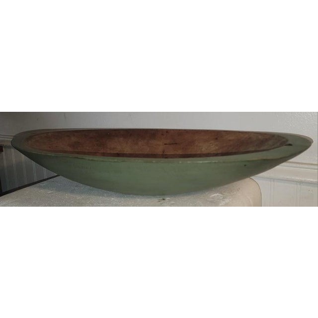 Folk Art Early 20th Century Green Painted Bowl With Stone Fruit For Sale - Image 3 of 7