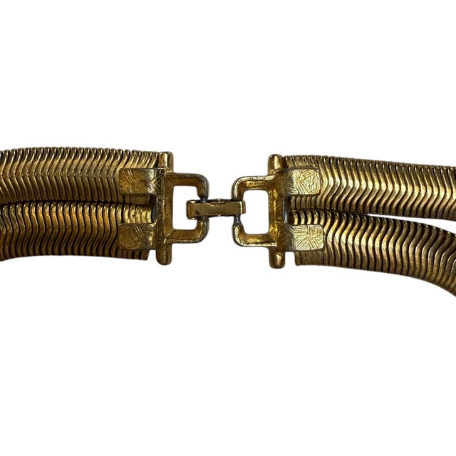 Circa 1960’s Estate Knotted Snake Double Chain Necklace For Sale - Image 4 of 4