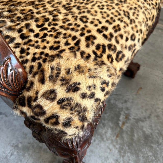 Brown 1980s Carved Arm Chair With Lion and Eagle Heads For Sale - Image 8 of 9