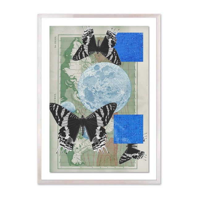 Contemporary Hovering Wings by Gold Rush Art, Art Print in Whitewash Frame, Large For Sale - Image 3 of 3