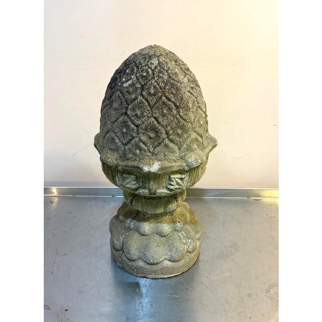 Traditional Concrete Artichoke Garden Statue For Sale - Image 3 of 4