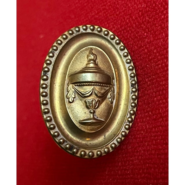 Brass Antique Early 19th Century American Federal Neoclassical Brass Mirror Support or Picture Hook With Urn Decoration Circa 1810 - 1820 For Sale - Image 8 of 10