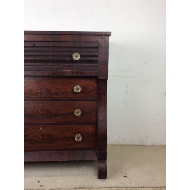 Antique Empire Mahogany Chest of Drawers With Glass Hardware For Sale In Philadelphia - Image 6 of 18