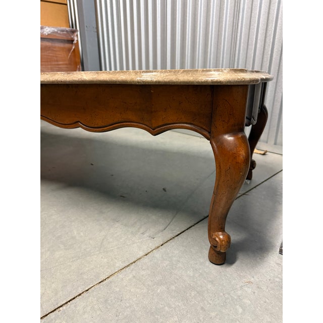 Imperial Furniture, Grand Rapids Imperial Furniture, French Provincial Marble Coffee Table For Sale - Image 4 of 7