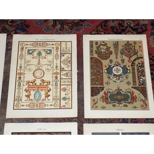 Traditional Antique 19th Century Folio Size Ornamental Design Lithographs - Matallic Inks - Set of 9 For Sale - Image 3 of 9