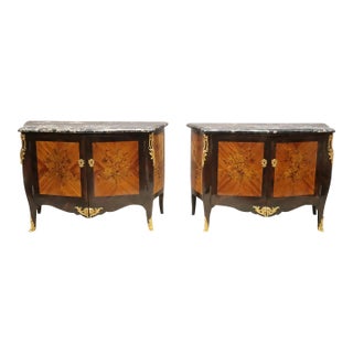 Superb Pair of Signed 18th C. Jacques Dubois Marble Top Commode For Sale