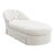 Contemporary Italian Chaise Lounge in White Linen - Skirted With a Loose Seat Cushion - Classic Silhouette For Sale
