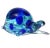Vintage Murano Salviati Glowing Light and Dark Blue Spots Italian Art Glass Abstract Turtle Figure Sculpture For Sale - Image 10 of 10