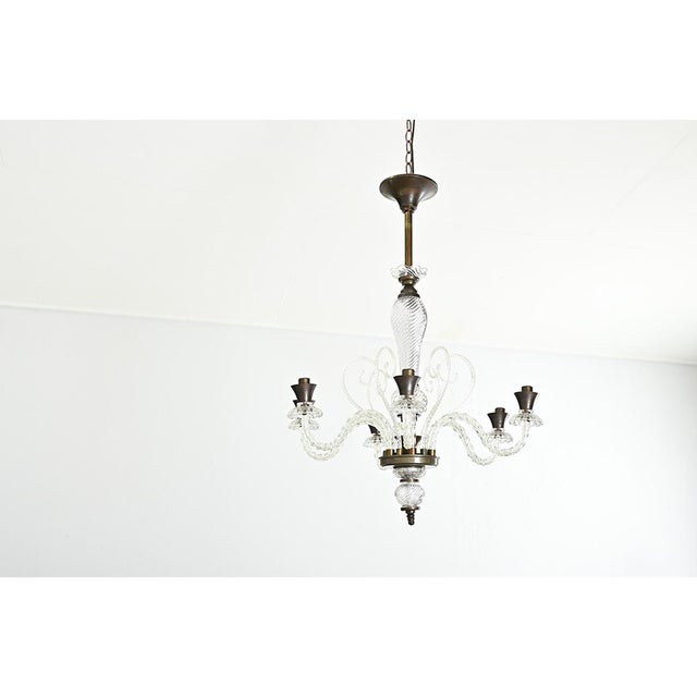 Modern Vintage Italian Murano Glass Chandelier For Sale - Image 3 of 16